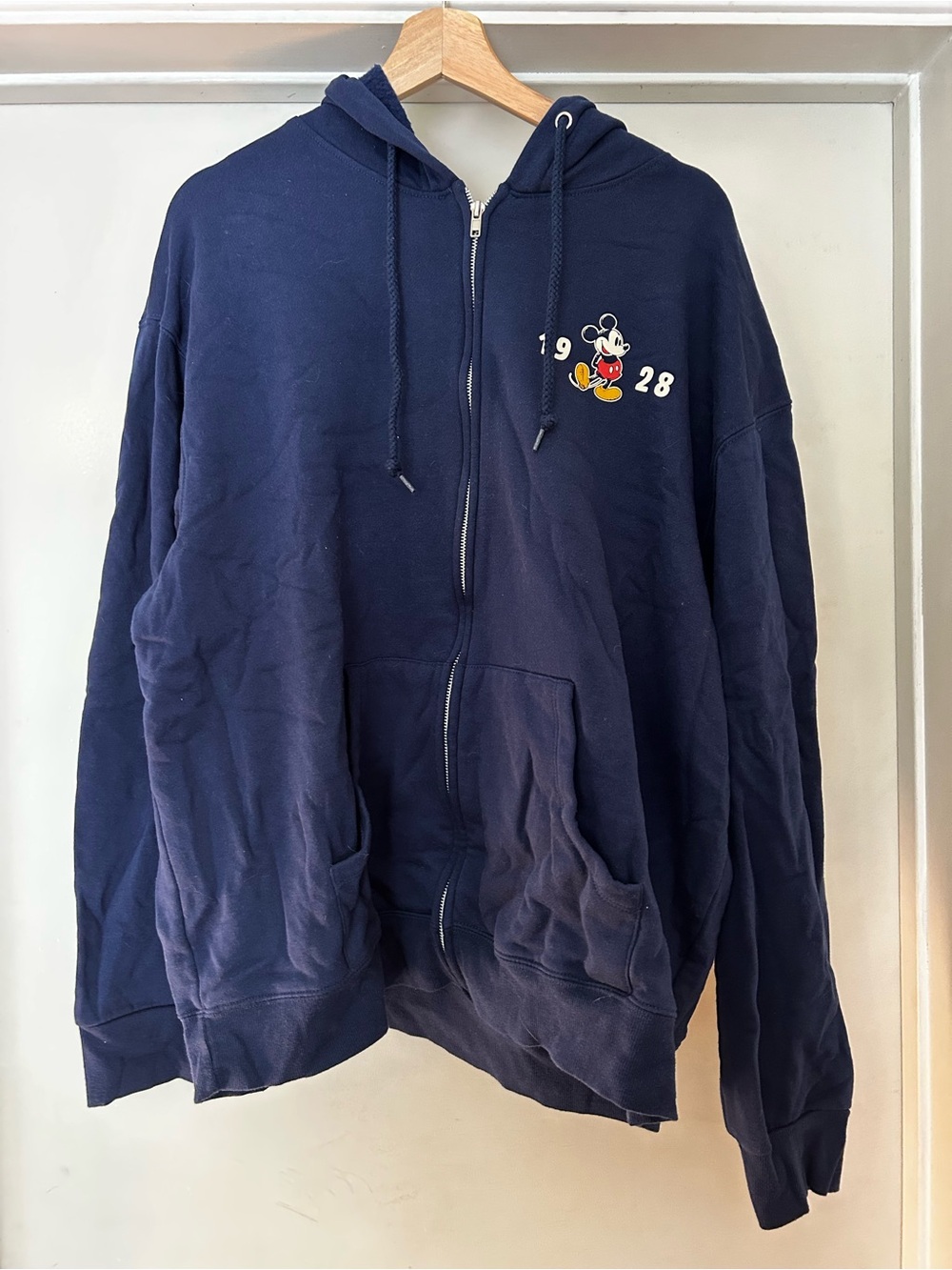 Disney Navy Fleece Hoodie with Subtle Logo